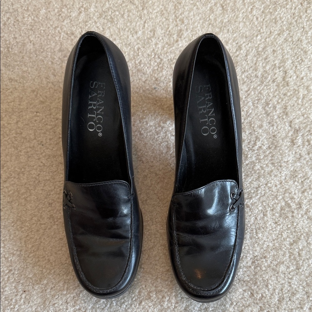 Franco Sarto Classic Black Leather Shoes
